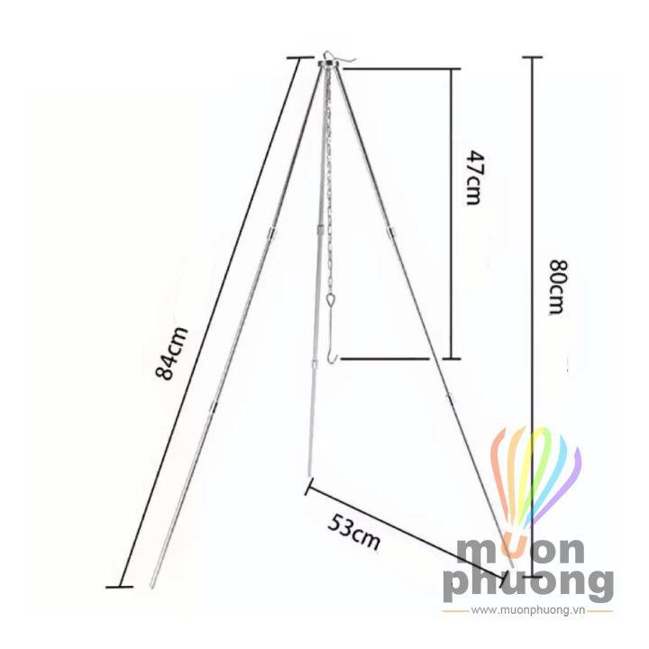 [FRSHIP 30K] Giá 3 chân tripod treo nồi nấu ăn cắm trại dã ngoại - MUÔN PHƯƠNG SHOP