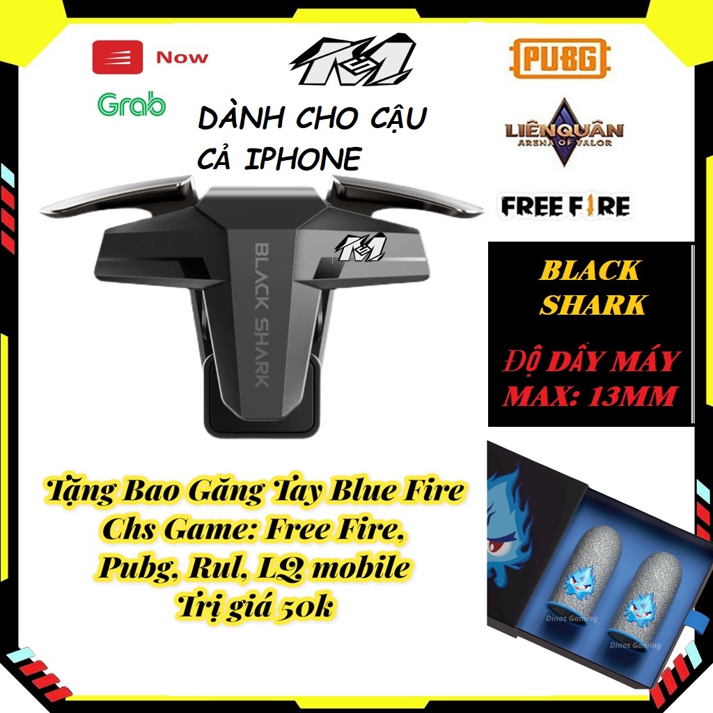 Nút bắn Pubg,free firee, call of duty,... Bộ nút trigger vật lý Black Shark Tặng Bao găng tay chơi game siêu nhạy gaming