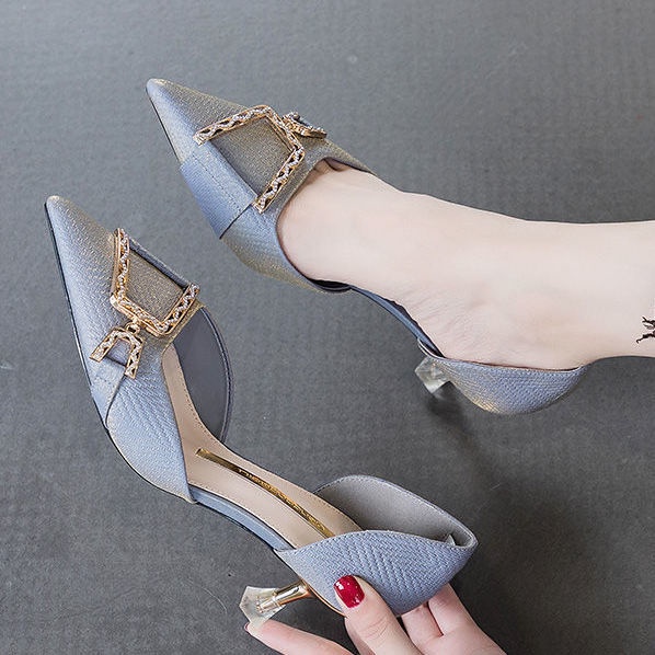 Giày cao gót mũi nhọn thời trang mùa thu mới cho nữ 2021