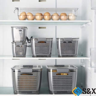 Vegetable Fruit Drain Basket Storage Basket Fridge Keep Fresh Box Kitchen Colander