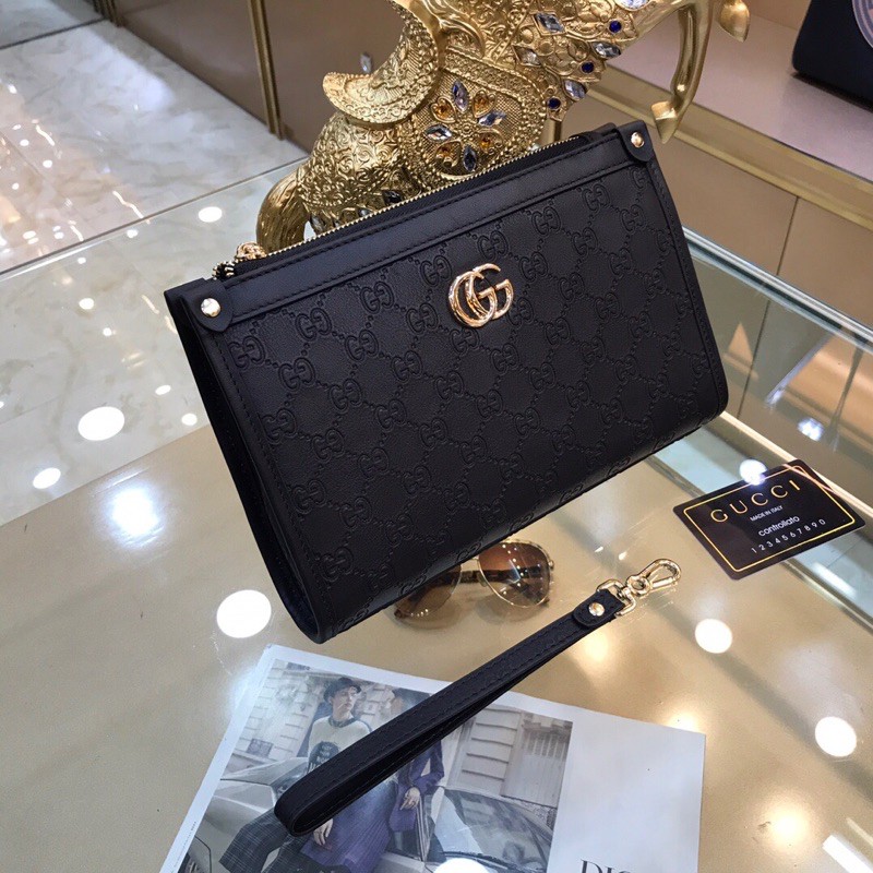 ví tab đứng logo chữ G đôi lồng nhau thời trang nam gucci Gc GG