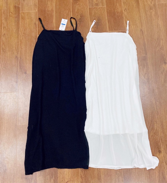 Đầm Voan 2 lớp Xẻ Vạt PEONYB Nữ [FREESHIP] 🌸 Váy 2 dây dáng suông mặc đi biển màu TRẮNG | ĐEN Ulzzang HOT 🌸 | BigBuy360 - bigbuy360.vn