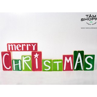 Bộ chữ MERRY CHRISTMAS thẻ gỗ vẽ tay TTTM