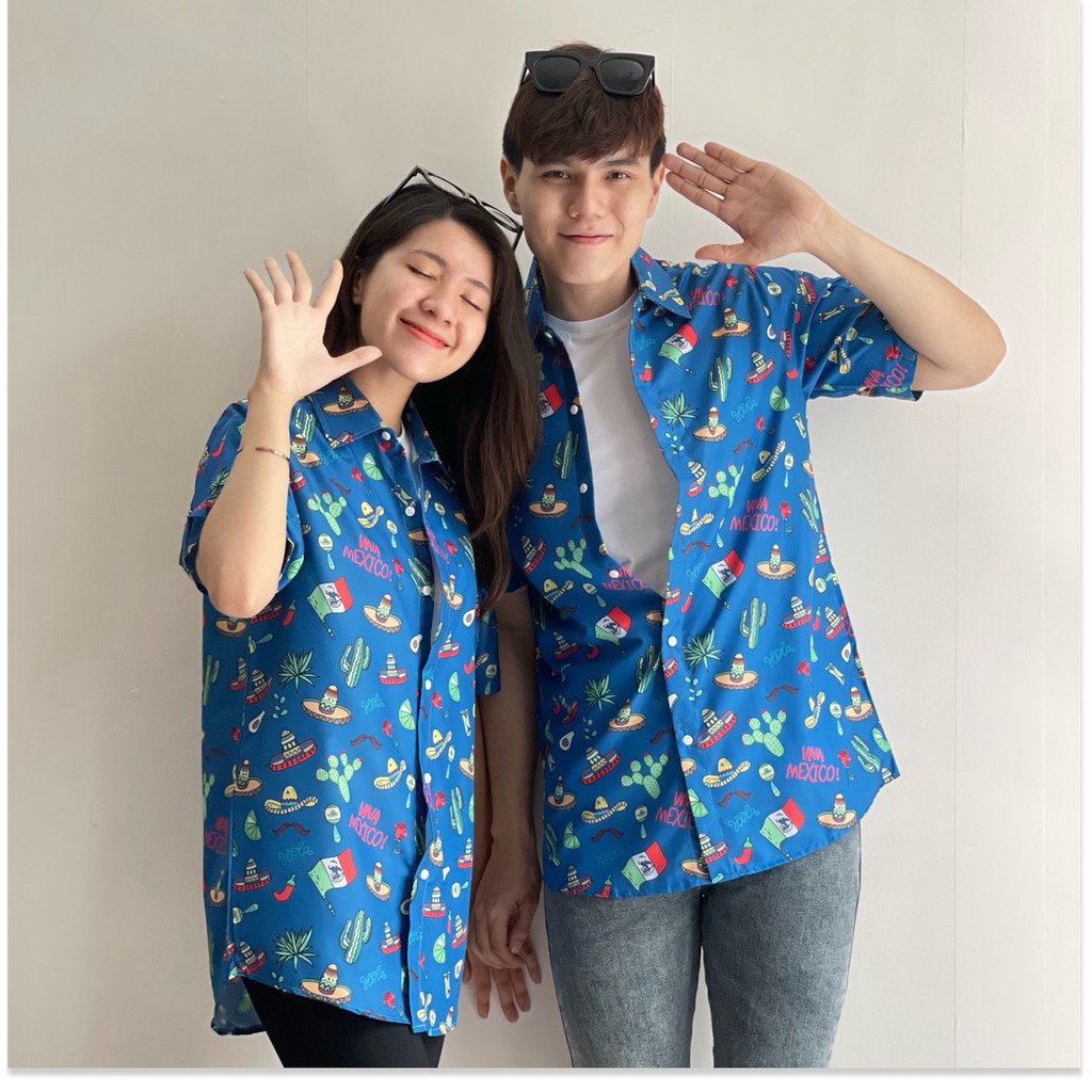 ÁO SƠ MI NAM NỮ, THIẾT KẾ HỌA TIẾT SIÊU NGẦU,CHẤT LIỆU VÃI THOÁNG MÁT LANA FASHION