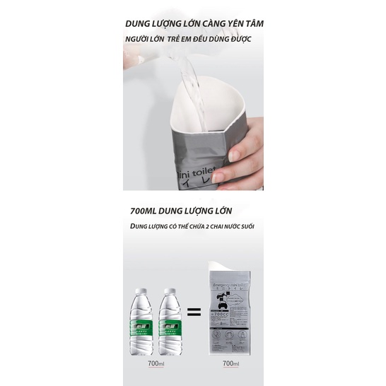 Túi Đi Vệ Sinh Khẩn Cấp, Túi Nôn Khi Đi Tàu Xe 700ml dùng 1 lần
