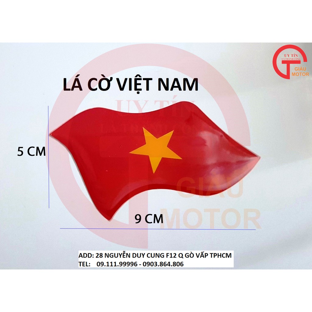 LÁ CỜ VIỆT NAM SIZE 8CM x 5CM BẰNG DECAL DẺO DÁN TRANG TRÍ