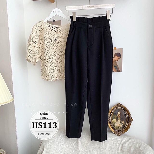 Quần tây bigsize nữ lưng cao bèo - Form quần rộng chất vải không giãn - Thời trang công sở HS113 - Size 55-90kg L XL XXL | BigBuy360 - bigbuy360.vn