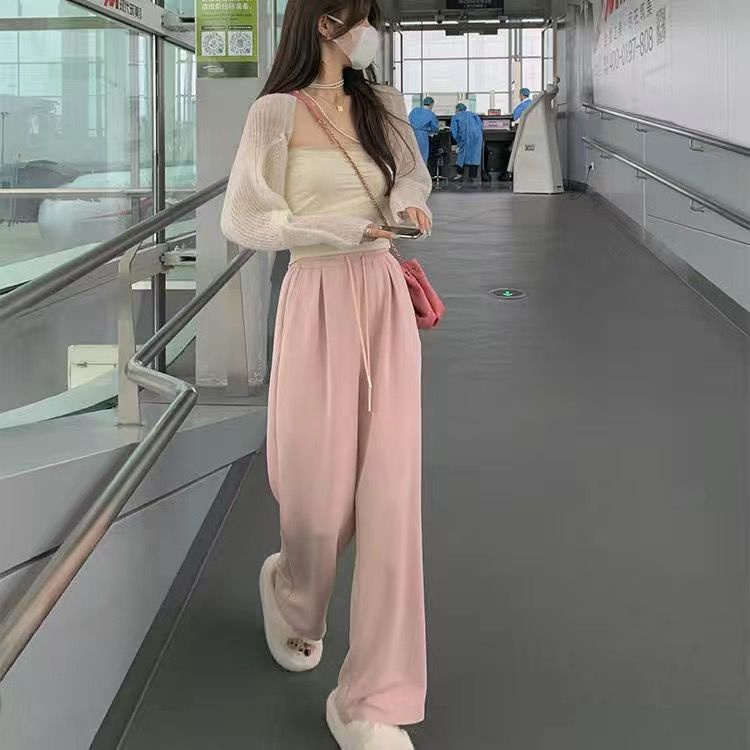 Quần COZOKC lưng cao dáng rộng kiểu dáng đơn giản hợp thời trang