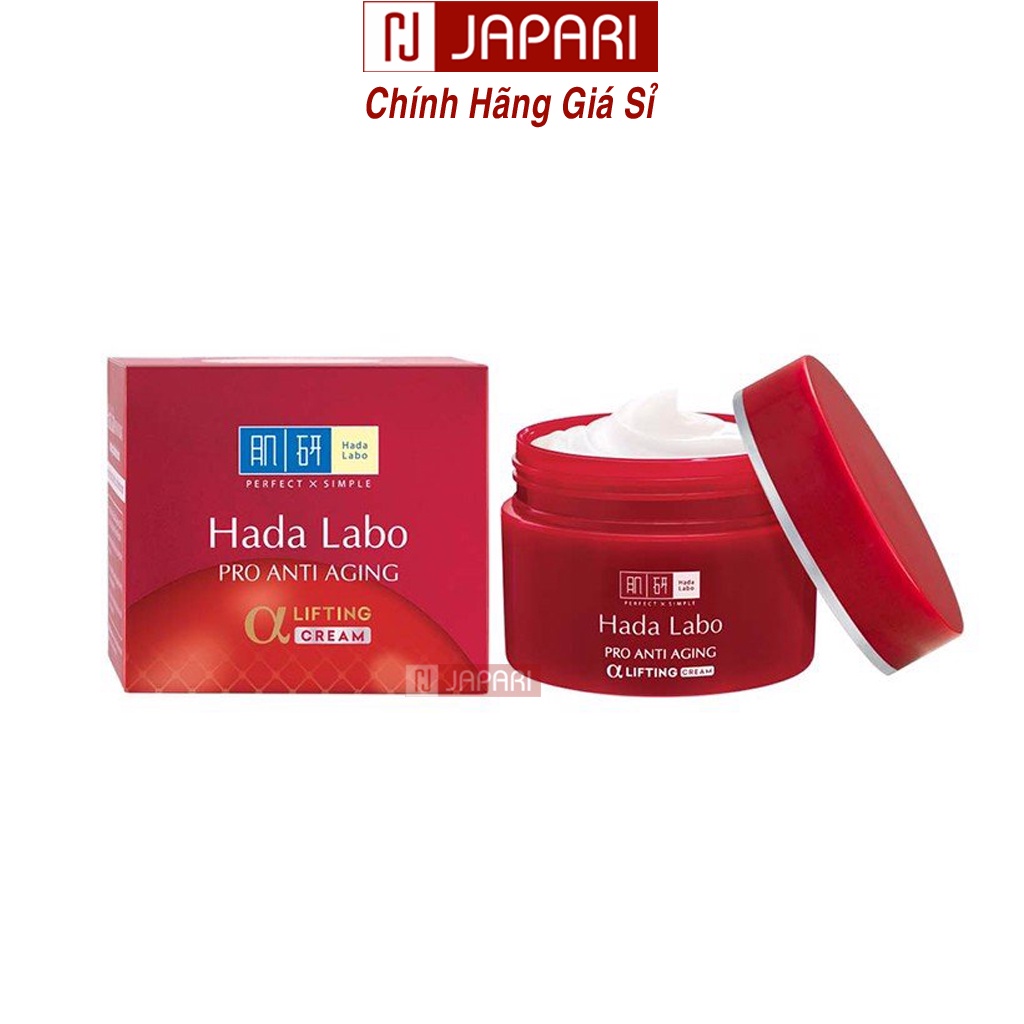 HADA LABO Kem Dưỡng Chống Lão Hóa + Srm Sữa Rửa Mặt Hadalabo + Lotion + Essence - Combo Kem Dưỡng Chống Lão Hoá JAPARI