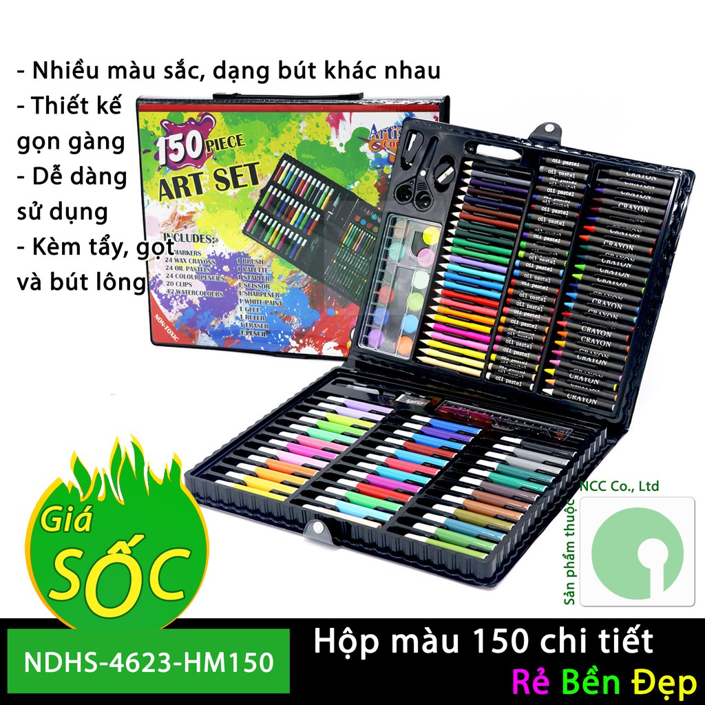Hộp màu 150 chi tiết cho bé thoải sức sáng tạo - NDHS-4623-HM150 (Nhiều màu)