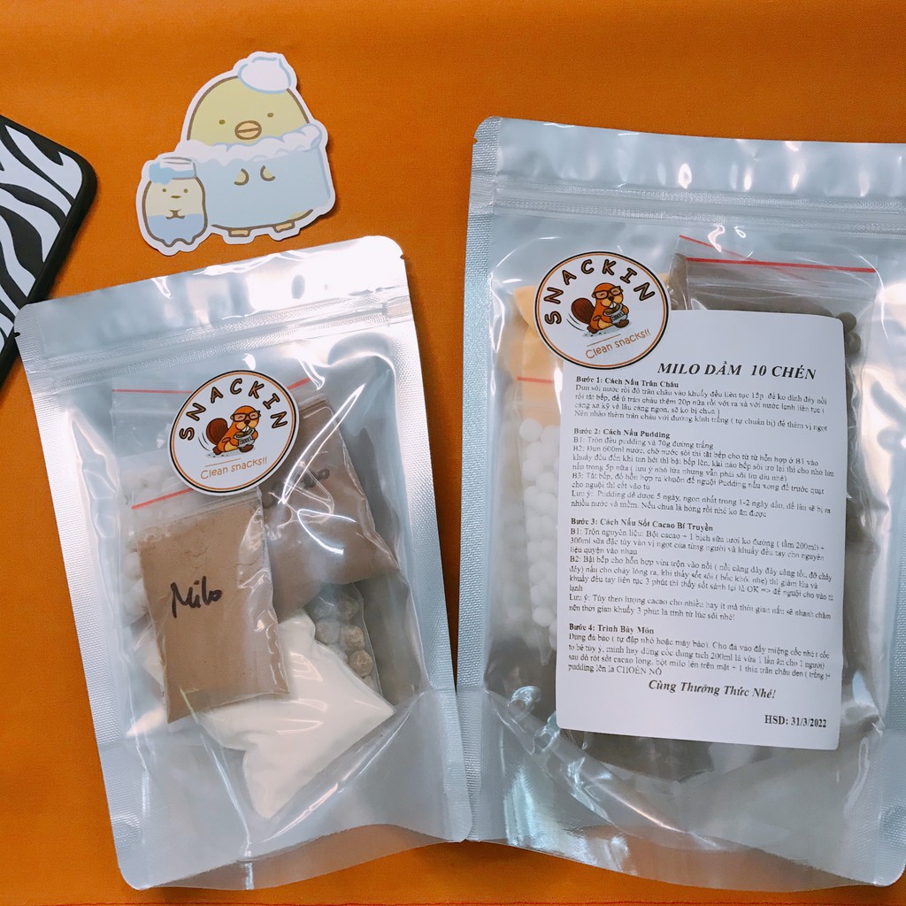 Set milo dầm ca cao SNACKIN, tặng kèm công thức tự nấu độc quyền, ăn vặt Hà Nội | BigBuy360 - bigbuy360.vn