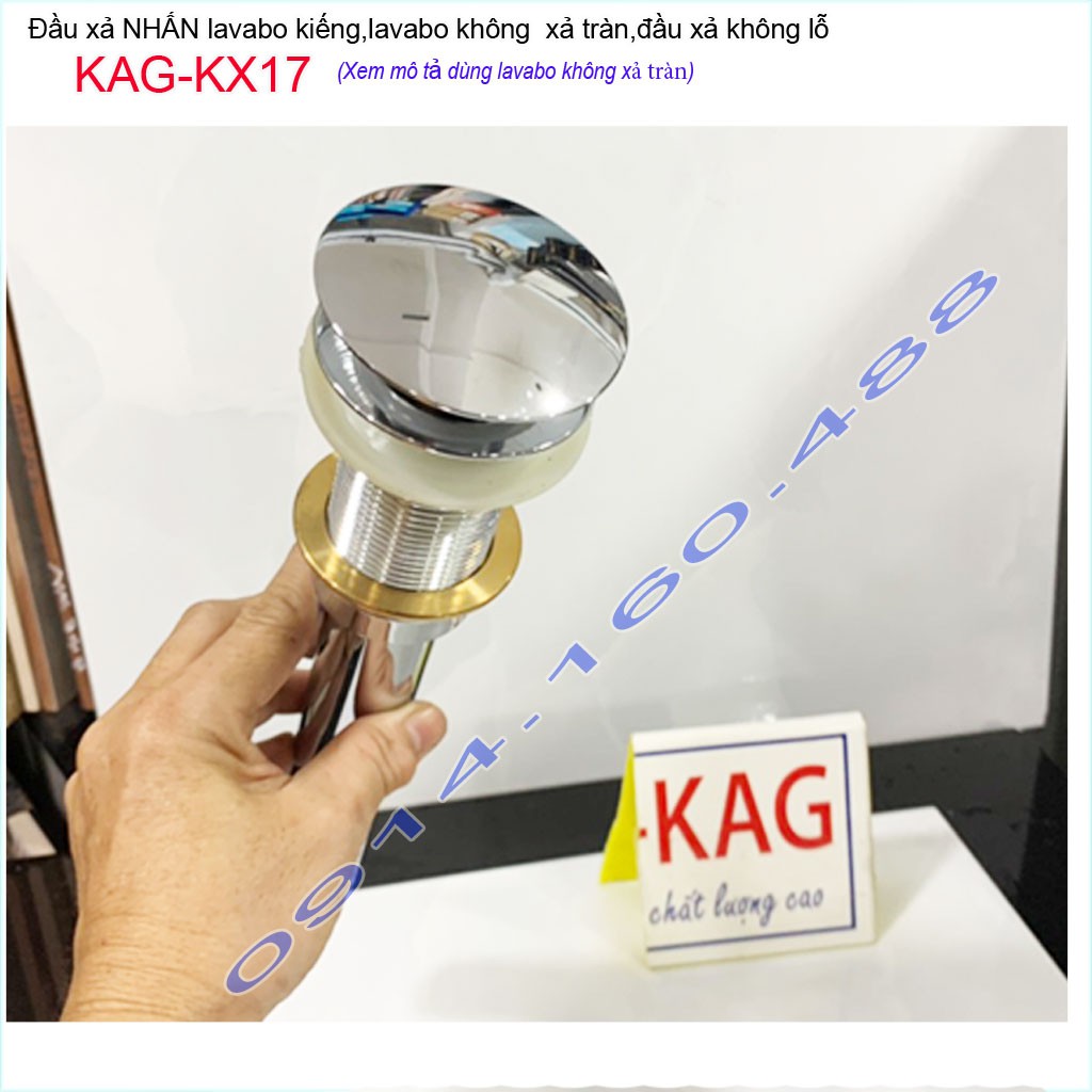 Ống xả ấn tay lavabo KAG-KX21 , đầu xả nhấn chậu rửa mặt inox dày thoát nước nhanh sử dụng tốt