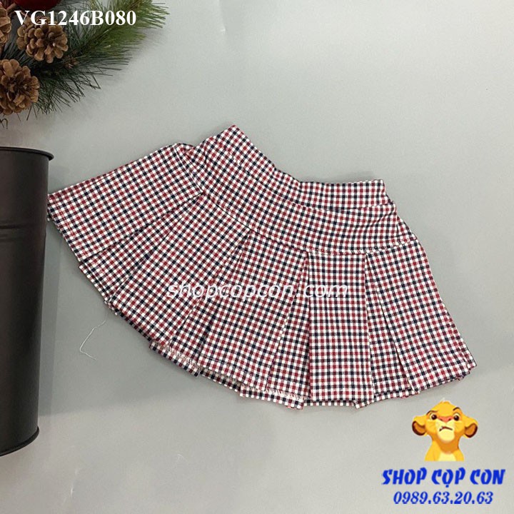Chân váy xếp ly có quần bên trong cho bé gái từ 20kg đến 32kg