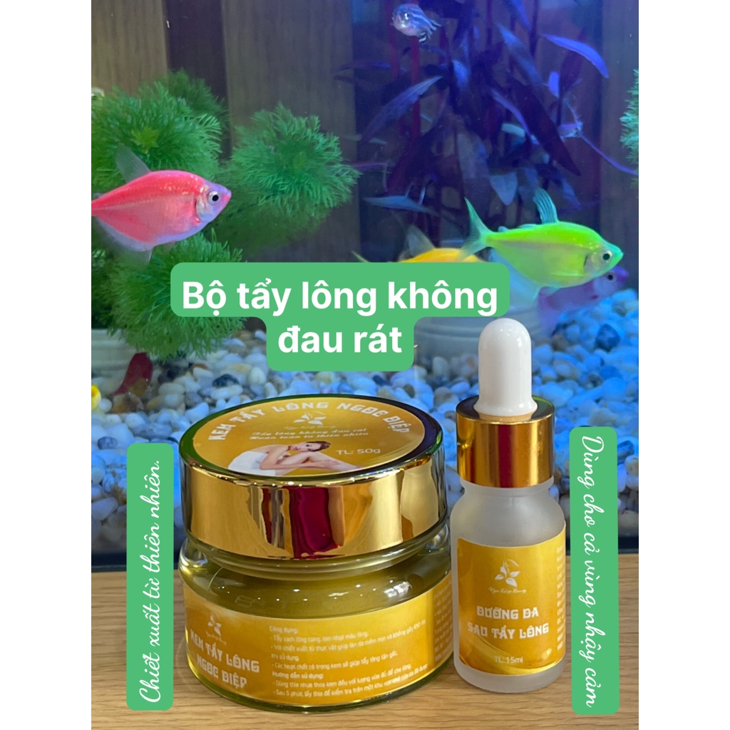 Bộ kem tẩy lông KHÔNG ĐAU RÁT và serum dưỡng da sau triệt lông