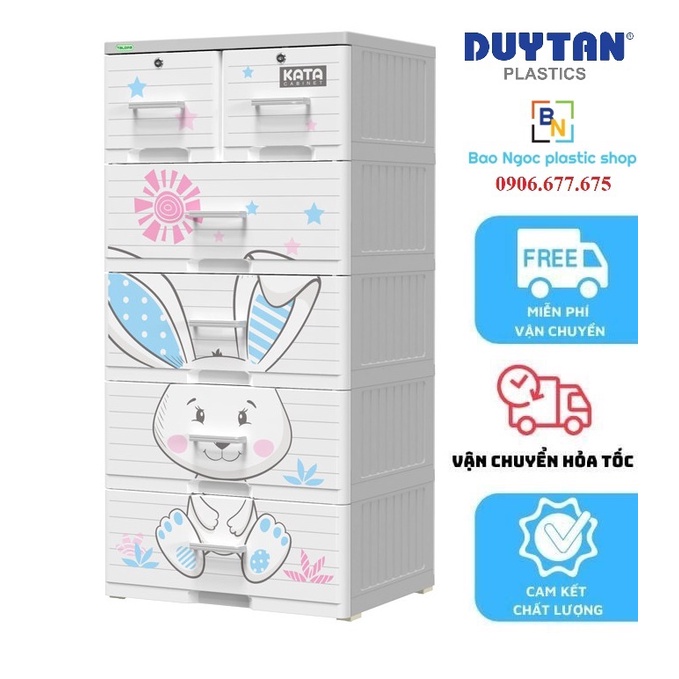 Tủ nhựa KATA thỏ con 5 tầng 6 ngăn Duy Tân