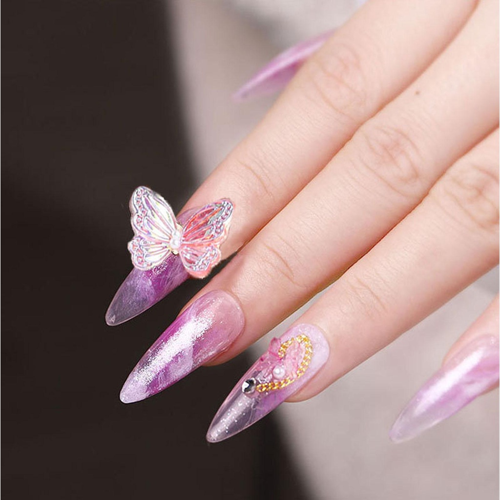 Phụ Kiện Trang Trí Móng Tay Hình Cánh Bướm 3D Xinh Xắn