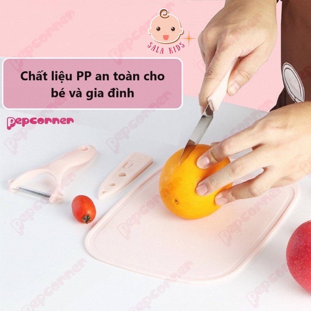 Bộ Dao Thớt Kháng Khuẩn Chế Biến Thức Ăn Dặm Cho Bé 5 Chi Tiết SALA KIDS