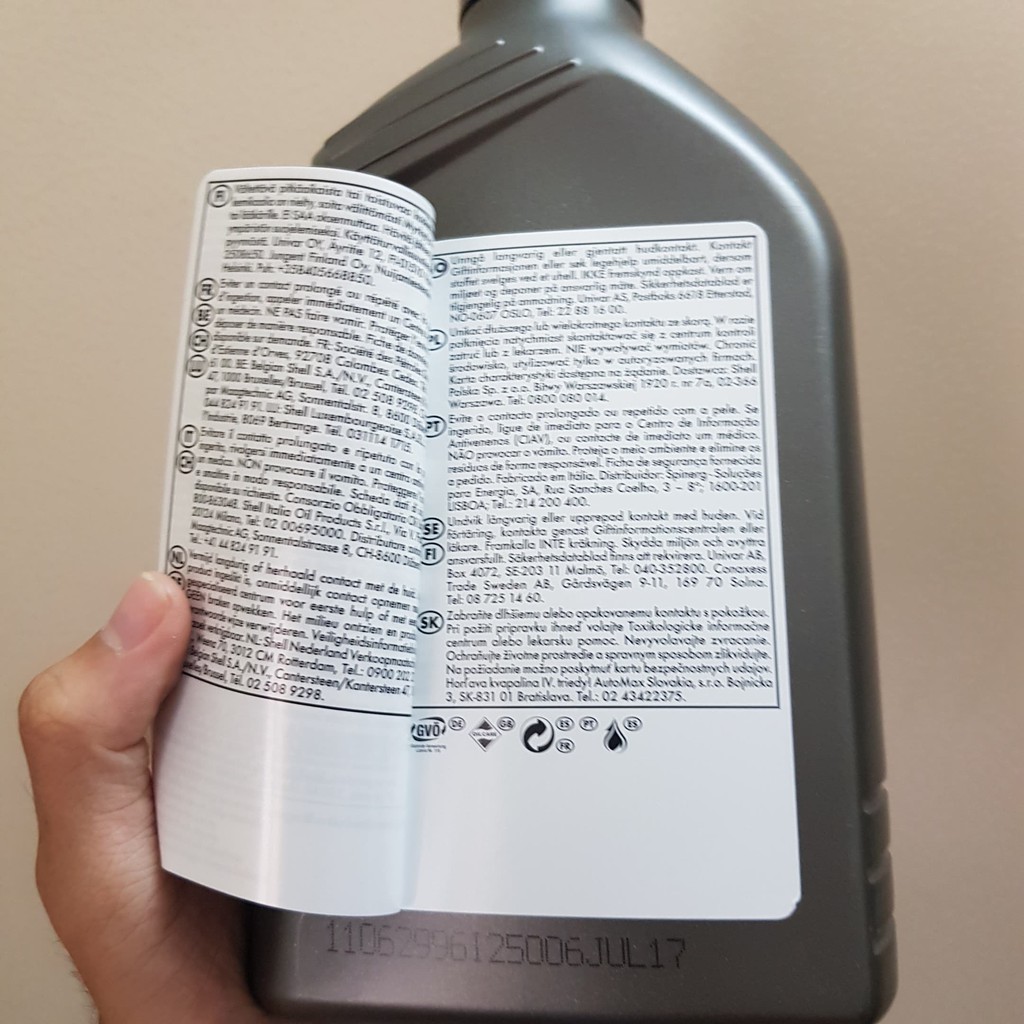 [Mã LIFEAU5SALE giảm 10% đơn 50K] (Châu Âu tem 2 lớp) Nhớt nhập khẩu cao cấp Shell Advance 4T Ultra 10W40