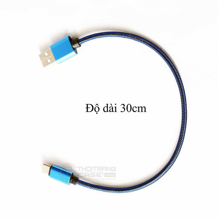 Sale Cáp sạc dây DÙ NGẮN 30cm JH cổng Lightning iPhone - Cổng chân MIcro