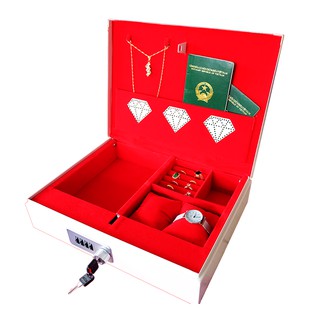 Hộp thép đựng tiền trang sức Family's Box HF02L2 khóa số (nắp tự mở)