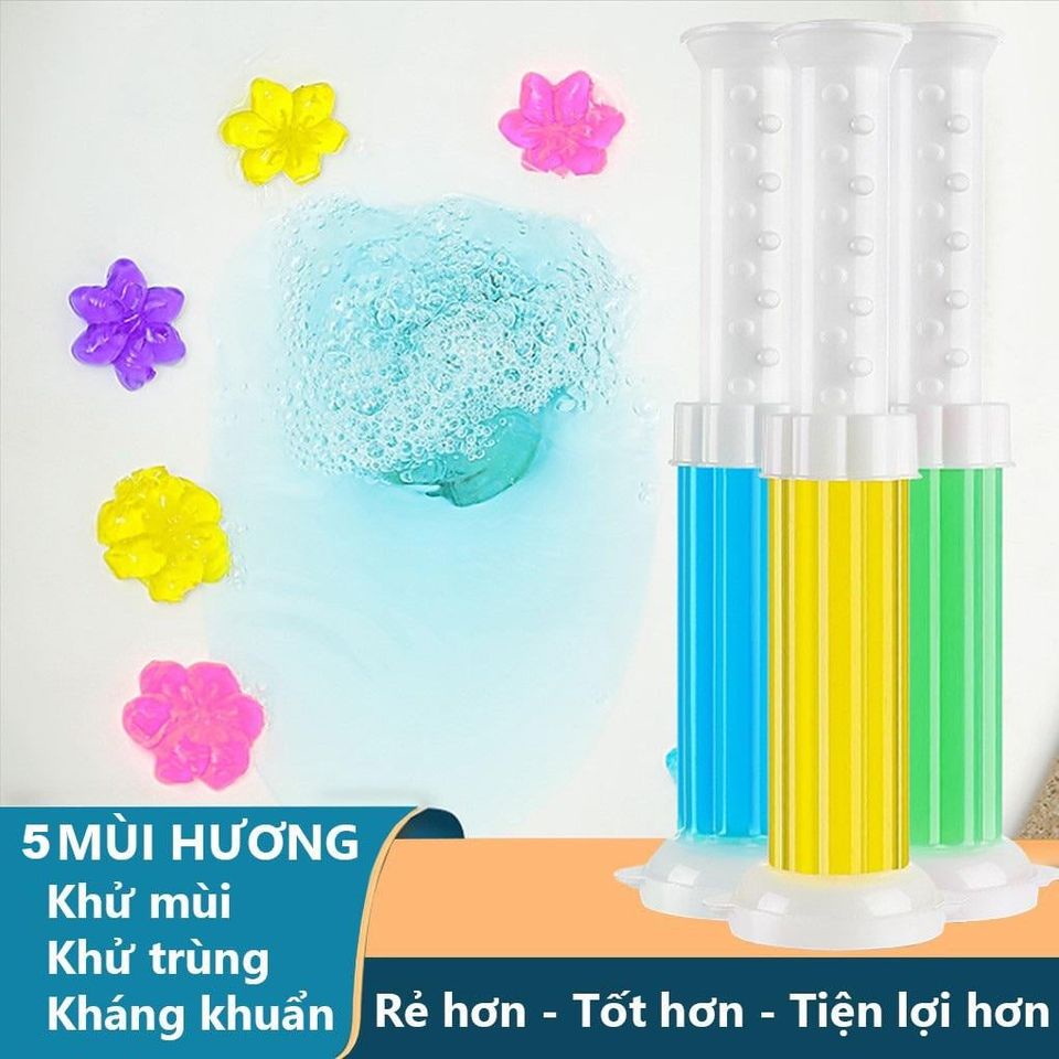 Gel khử mùi bồn cầu diệt khuẩn toilet, gel dính bồn cầu dạng thạch hình bông hoa