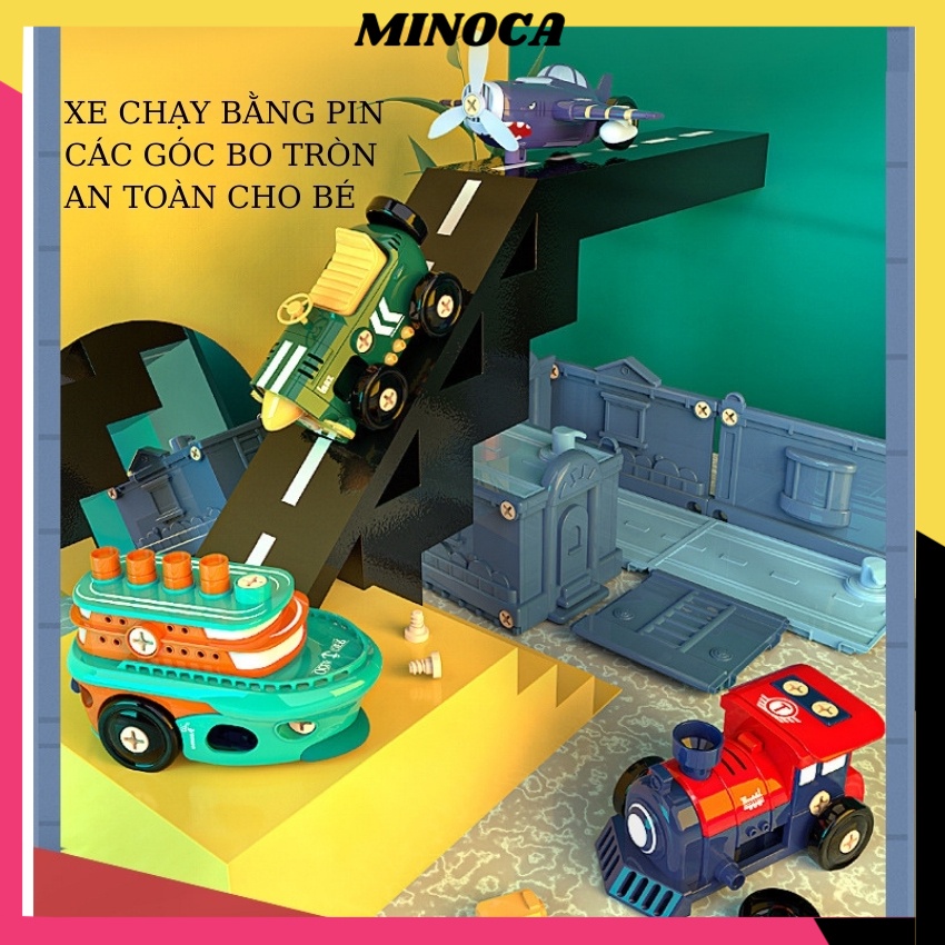Bộ Đồ Chơi Xe Lắp Ráp Mô Hình Trí Tuệ Xe Ô Tô Tàu Lửa, Máy Bay, Tàu Thủy