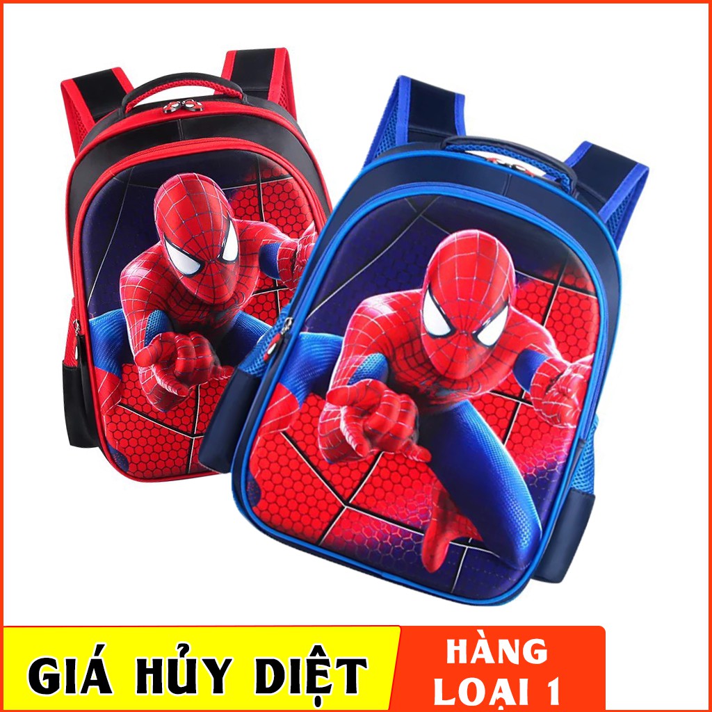 Balo Học Sinh cấp 1 tiểu học lớp 1-2-3-4-5 Hình Siêu Nhân người nhện hoạt hình 3D Nổi TE4