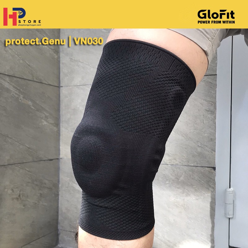 Băng Bảo Vệ Khớp Gối 360º GLOFIT Full Black - Bó Gối Thể Thao thoáng khí, co giãn 4 chiều, hỗ trợ giảm chấn thương