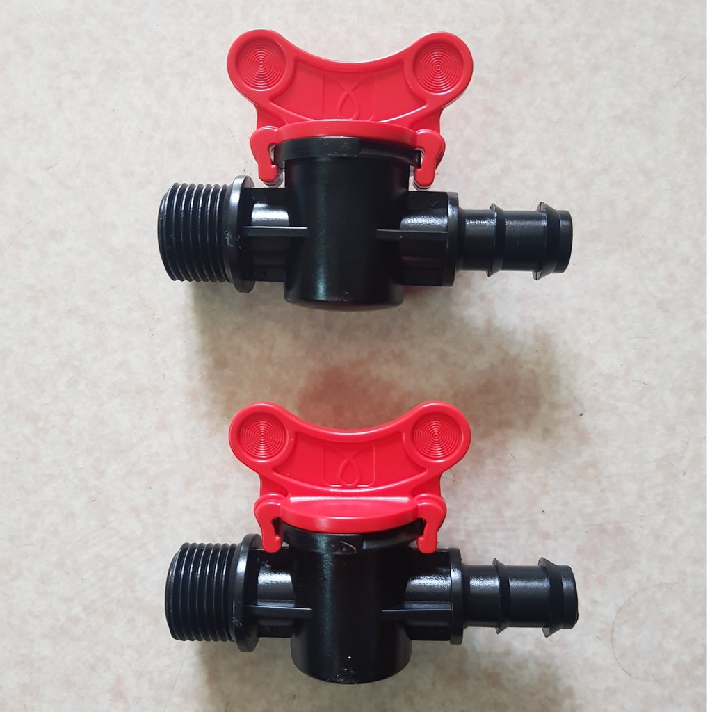 Van ren ngoài 21/27mm, 1 đầu gài ra ống LDPE 16-20-25mm