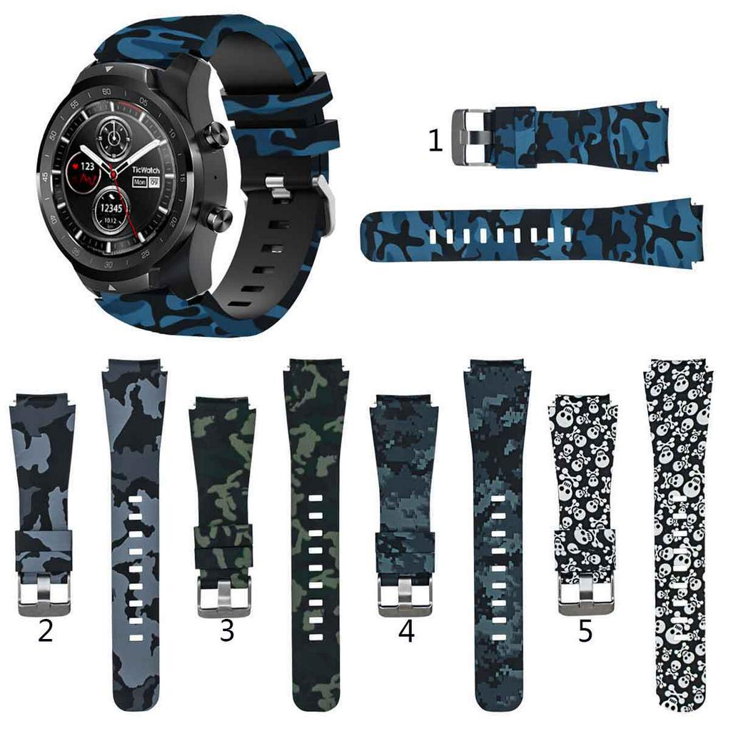Camo Silicone Band Strap for Ticwatch Pro 3 E2 S2 GTX