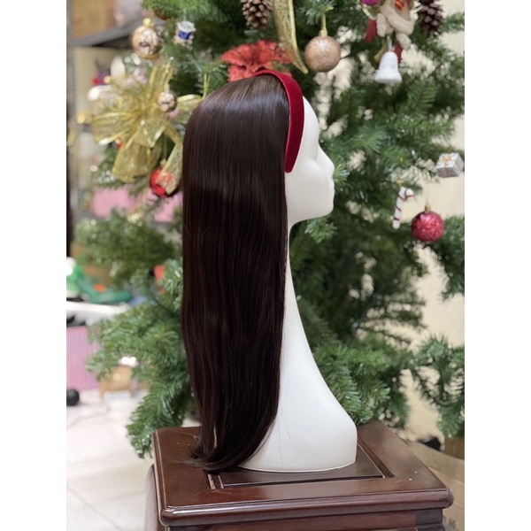 Cài tóc giả Nhung đỏ, xoăn dài công chúa cho bé - Quà tặng Giáng sinh, Tết mùa lễ hội