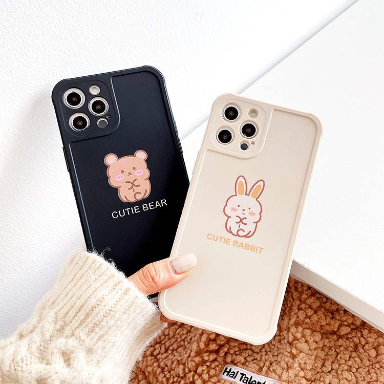 Ốp lưng iphone Cutie Bear cạnh vuông in hình viền 5/5s/6/6plus/6s/6splus/7/7plus/8/8plus/x/xs/11/12/pro/max/plus/promax | BigBuy360 - bigbuy360.vn