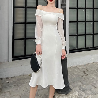 Đầm đuôi cá tay dài trễ vai gợi cảm