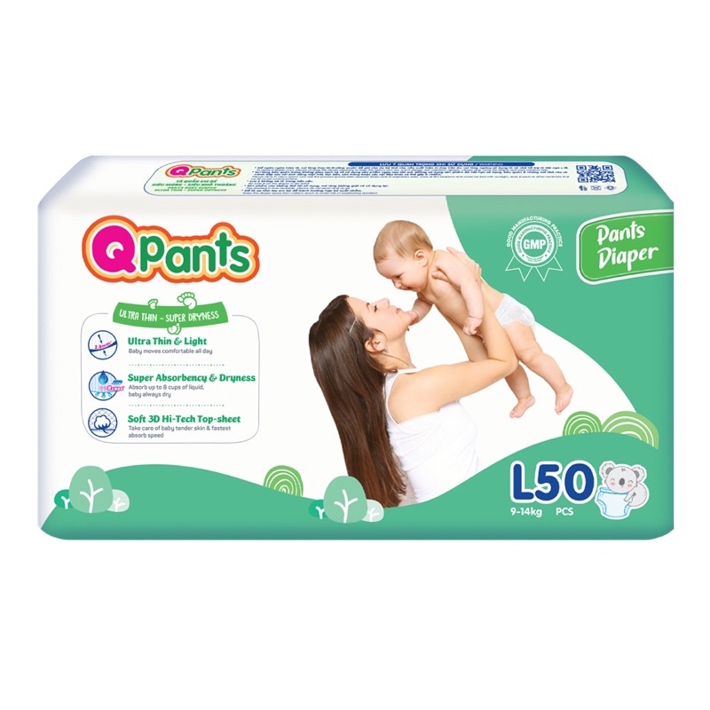 ( Tặng thú Bông Chuối) Tã quần Qpants UNIDRY siêu mỏng - siêu tiết kiệm M50/L50/XL50/XXL50