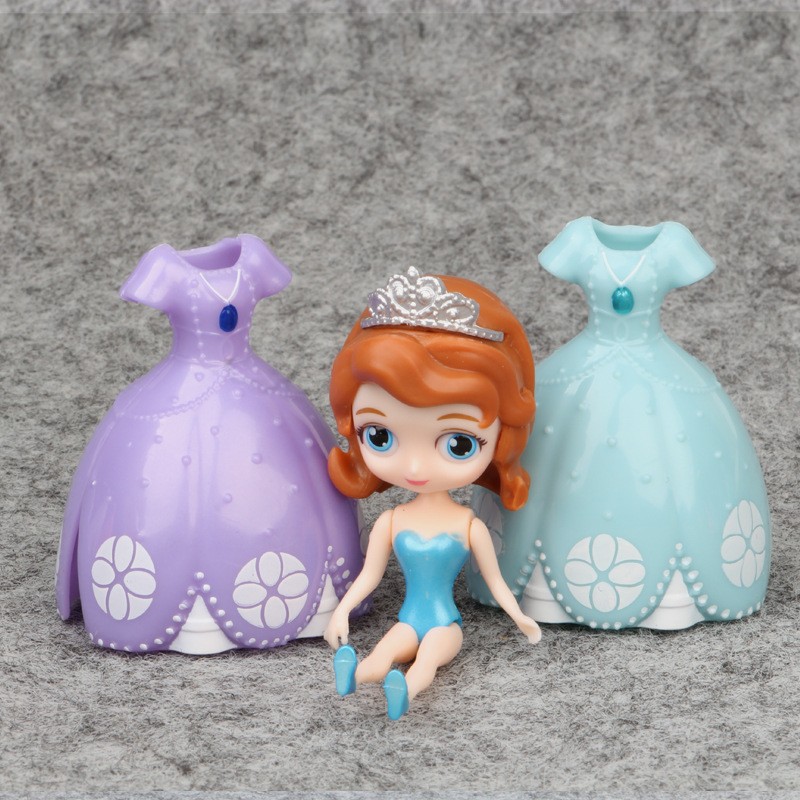 Mô Hình 06 Búp Bê Công Chúa Disney Cao 8cm Thay Váy - Mẫu 03