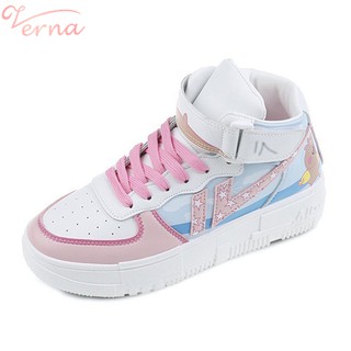 Giày thể thao Verna cổ cao thời trang phong cách Hàn Quốc thu đông dành cho nữ 2021