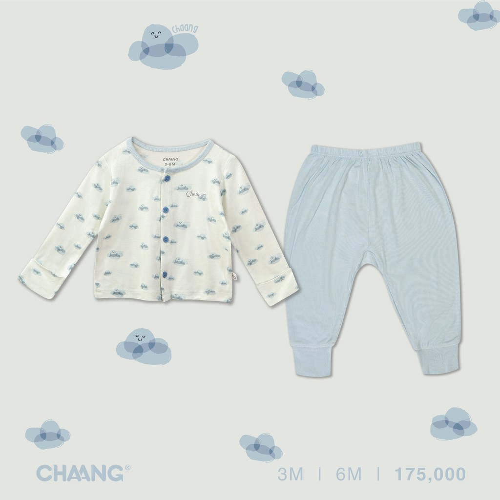 [ CHÍNH HÃNG CHAANG ] Bộ sơ sinh cúc giữa / cúc chéo cotton mỏng hè mát