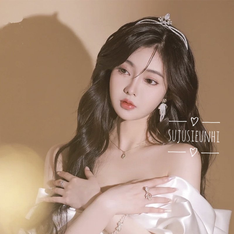 vương miện mẫu nhỏ đơn giản đính giọt nước dành cho phái nữ, phụ kiện cưới cô dâu, sinh nhật