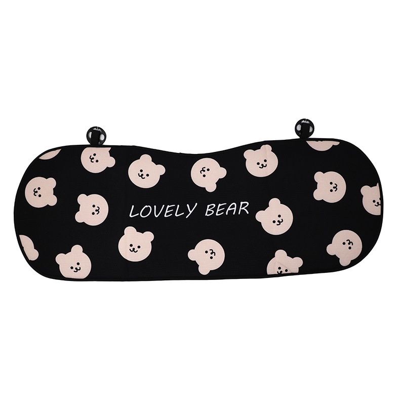 Đệm Lót Ghế Ngồi Xe Hơi Bằng Cotton Lanh In Hình Gấu Hoạt Hình Dễ Thương