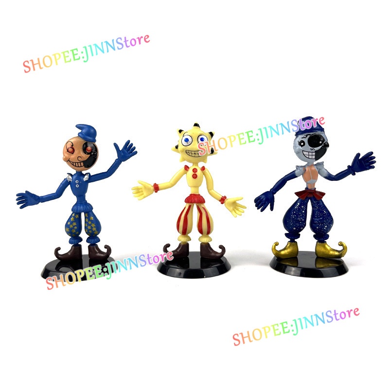 JINN 6 cái / bộ FNAF con số hành động Security Breach Sundrop Moondrop con số PVC Mô hình Sưu tập Đồ chơi