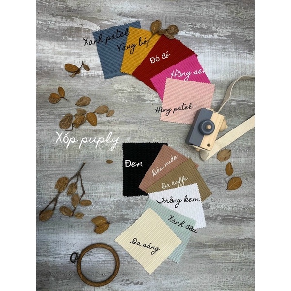 Vải xốp caro puply đủ màu