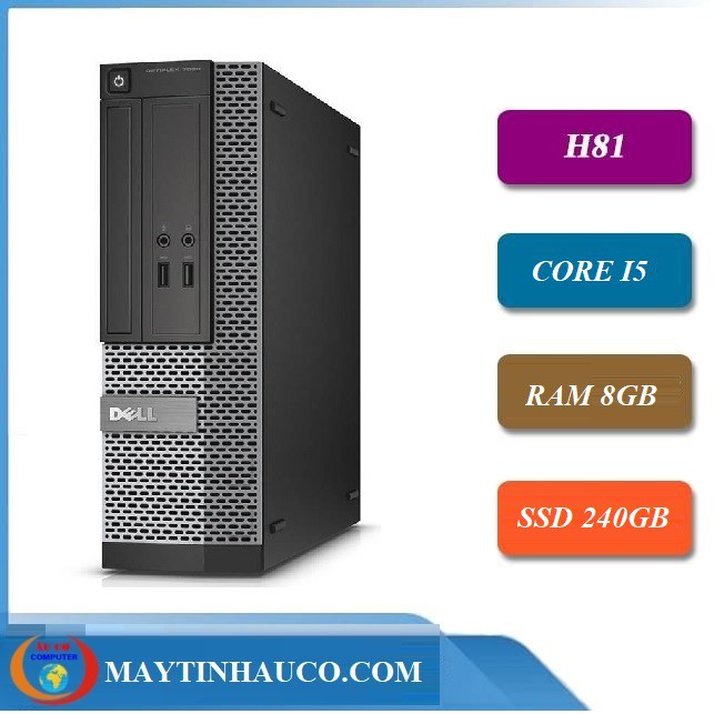 Máy tính đồng bộ Dell Optiplex (CORE i5 4570/ ram 8GB/ SSD 240GB ) Bảo hành 24 Tháng