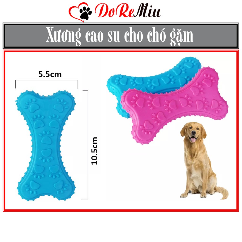 Doremiu- Xương đồ chơi cho chó mèo- Xương cao su dẻo siêu bền 10cm phù hợp chó dưới 10kg chống cắn phá