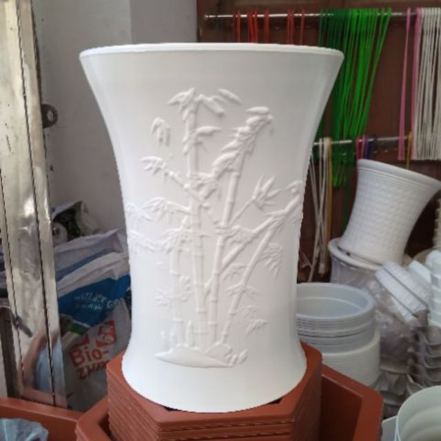 Chậu nhựa ống trúc dáng cao DK 25x33cm