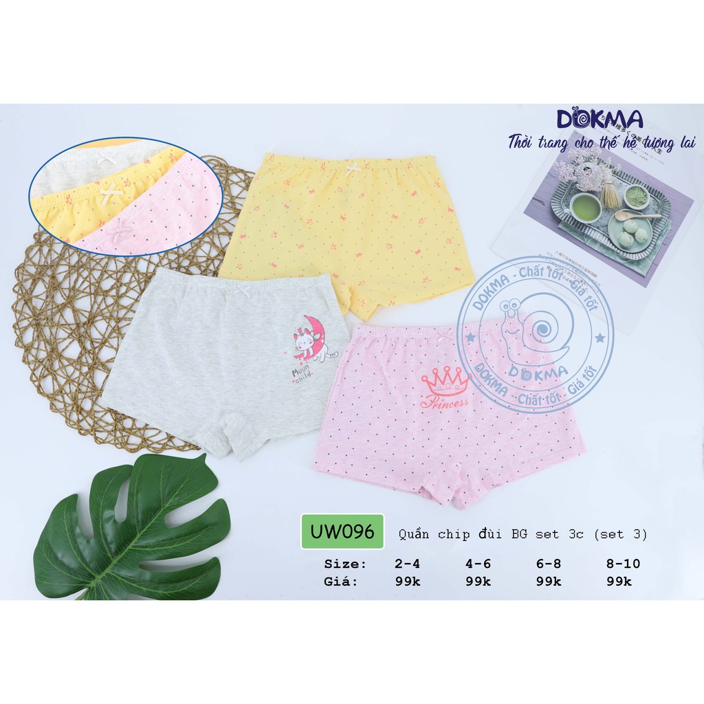 Quần chip đùi cotton dokma cao cấp sz 2-10y