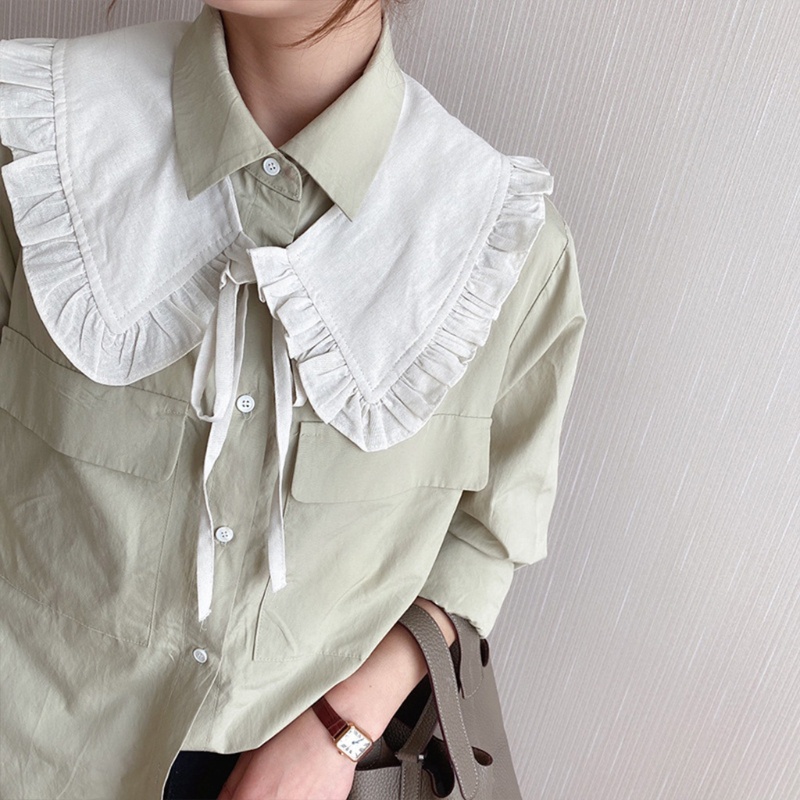 Áo Choàng Cổ Bẻ Cột Dây Có Thể Tháo Rời Màu Sắc Trơn Kiểu Hàn Quốc Cho Nữ