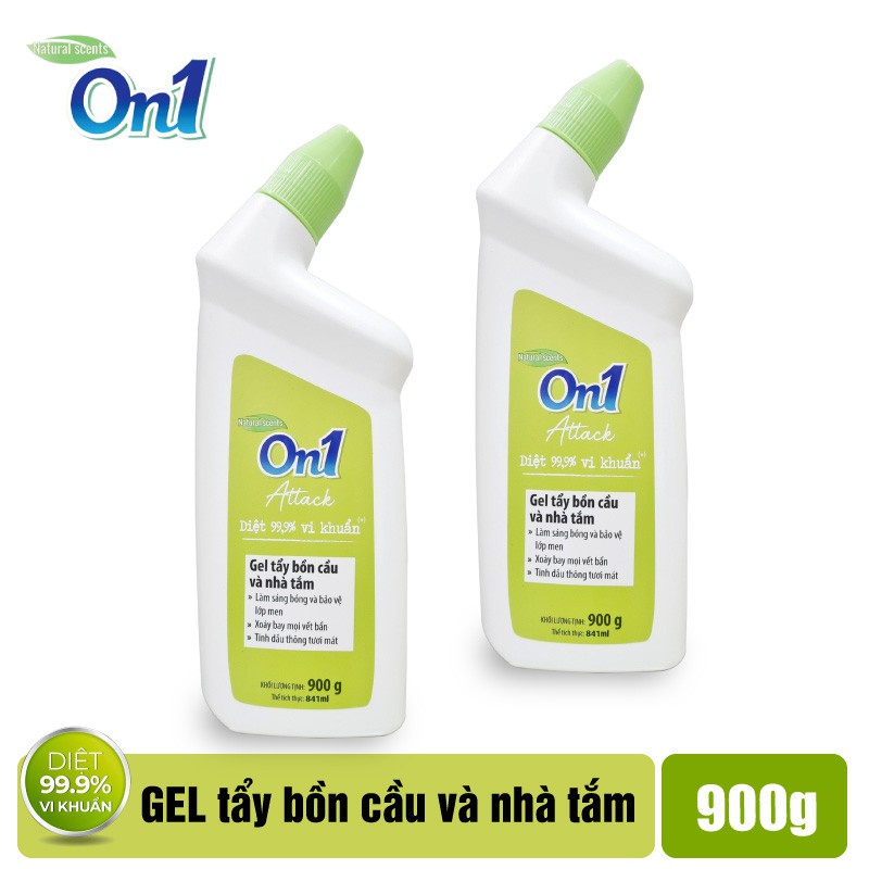 Gel tẩy bồn cầu và nhà tắm On1 dung tích 900G N0502, giúp diệt khuẩn 99,9 %, tẩy ố, làm trắng nhà tắm, bồn cầu hiệu quả