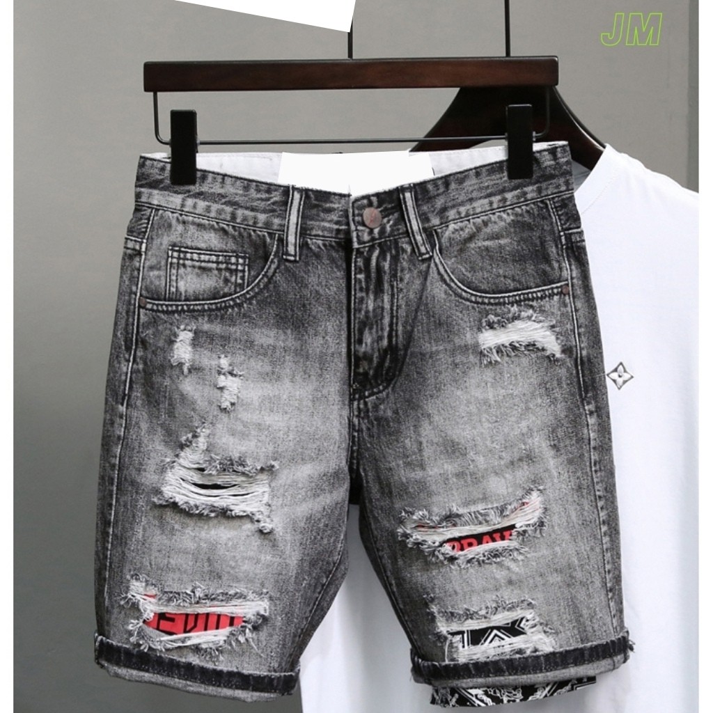 Quần Short Nam VNXK SH256JM Short Jean Nam Xám Họa Tiết mẫu hót trẻ trung (44-70KG)