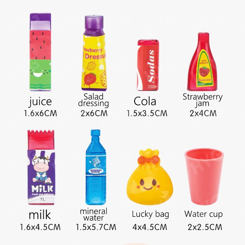 Tủ lạnh đồ chơi HYG Toys hai cửa mô phỏng nhỏ xinh cho bé chơi đóng vai ở nhà