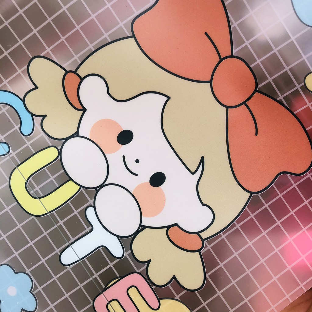 Túi plastic đã năng đựng đồ dùng, đồ trang điểm tiện lợi dễ thương màu hồng